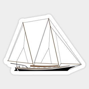 Bugeye Ketch Sailboat Sticker